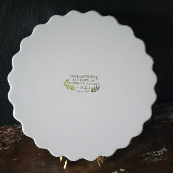 Vintage Shafford Enchantment Fern Leaf Porcelain Pie Dish Quiche Pie Baking Dish - Picture 3 of 4